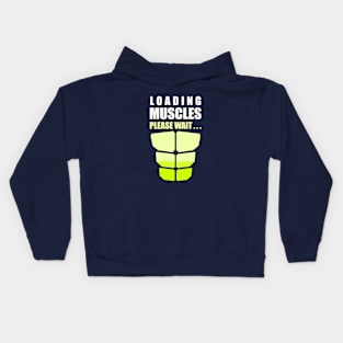 Loading muscles please wait Kids Hoodie